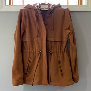 Womens size medium - burnt orange/ brown zip up jacket with drawstring